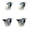 Service Caster 3'' Nylon Wheel Swivel Top Plate Caster Set with 2 Posi Brakes, 4PK SCC-20S314-NYS-2-PLB-2 - alternate 1